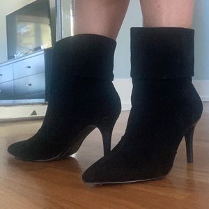 Black suede ankle booties